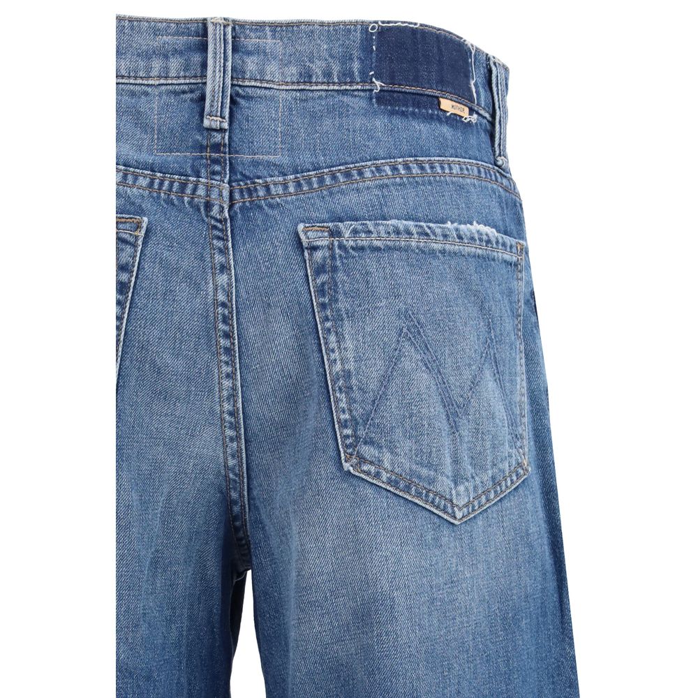 Mother Denim Blaue Baumwoll-Jeans mit ausgestelltem Bein