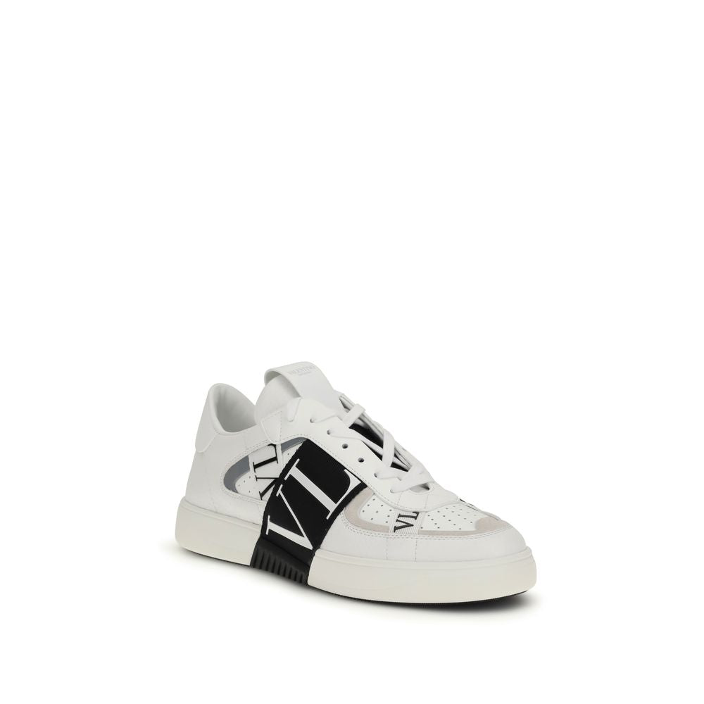 Valentino Garavani Weiße Low-Top-Sneaker aus Kalbsleder Bos Taurus