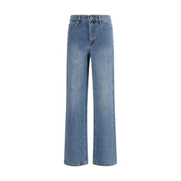 Self-Portrait Blaue Jeans aus Baumwolle im geraden Schnitt