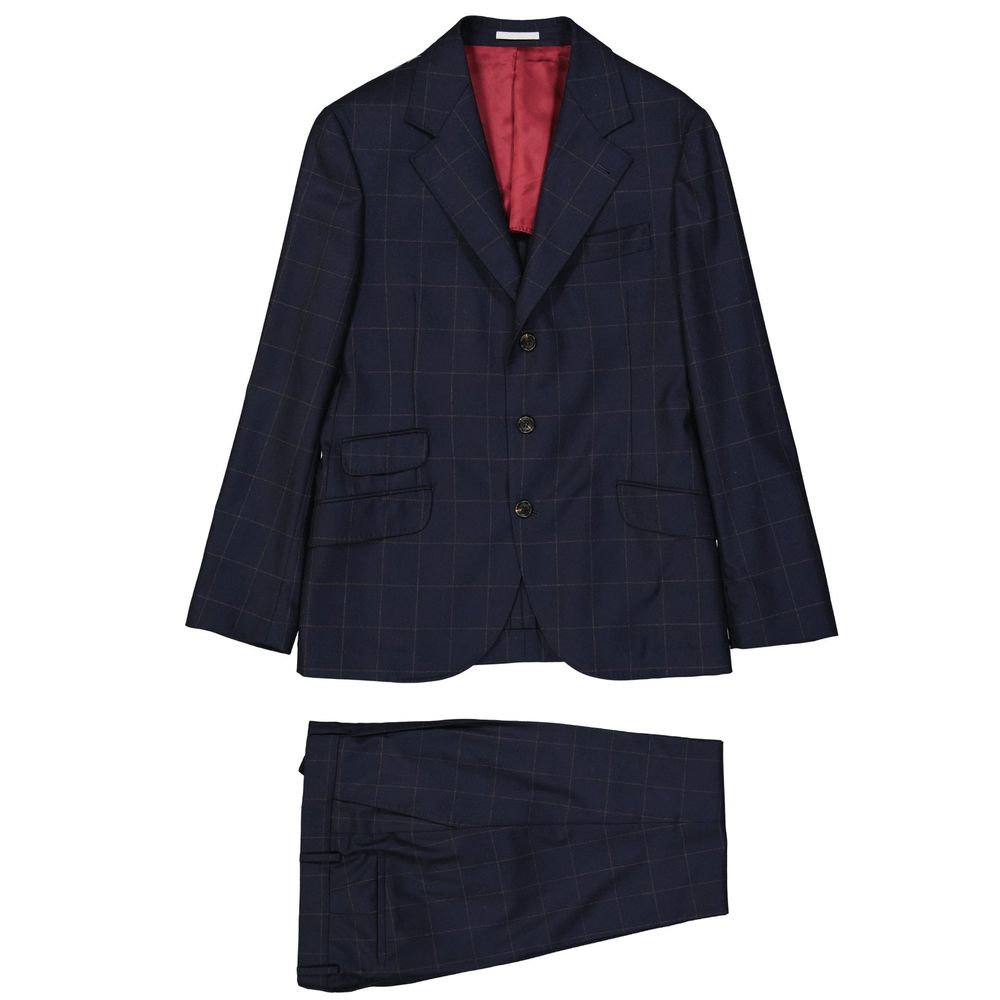 Brunello Cucinelli Blauer Wollanzug Zweiteiler