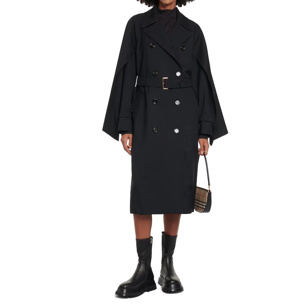 Burberry Schwarzer Polyester-Mantel