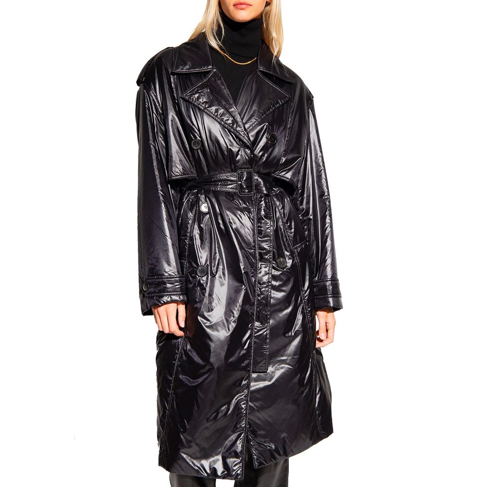 Saint Laurent Schwarzer Polyamid-Mantel