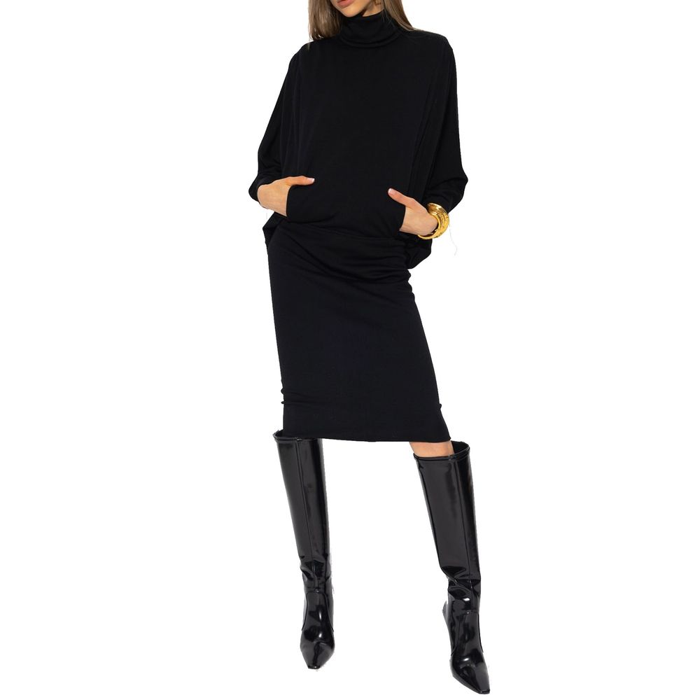 Saint Laurent Schwarzes Wollkleid für den Alltag