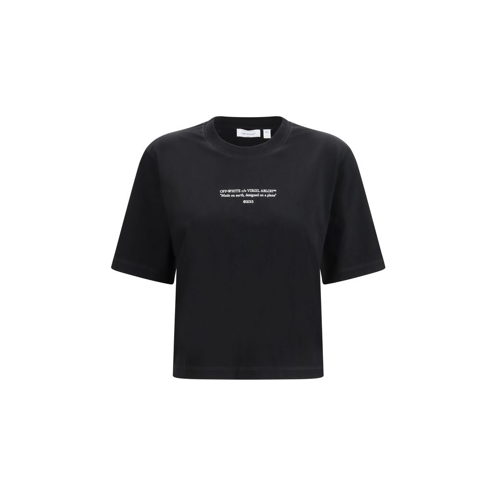 Off-White Schwarzes Baumwoll-T-Shirt