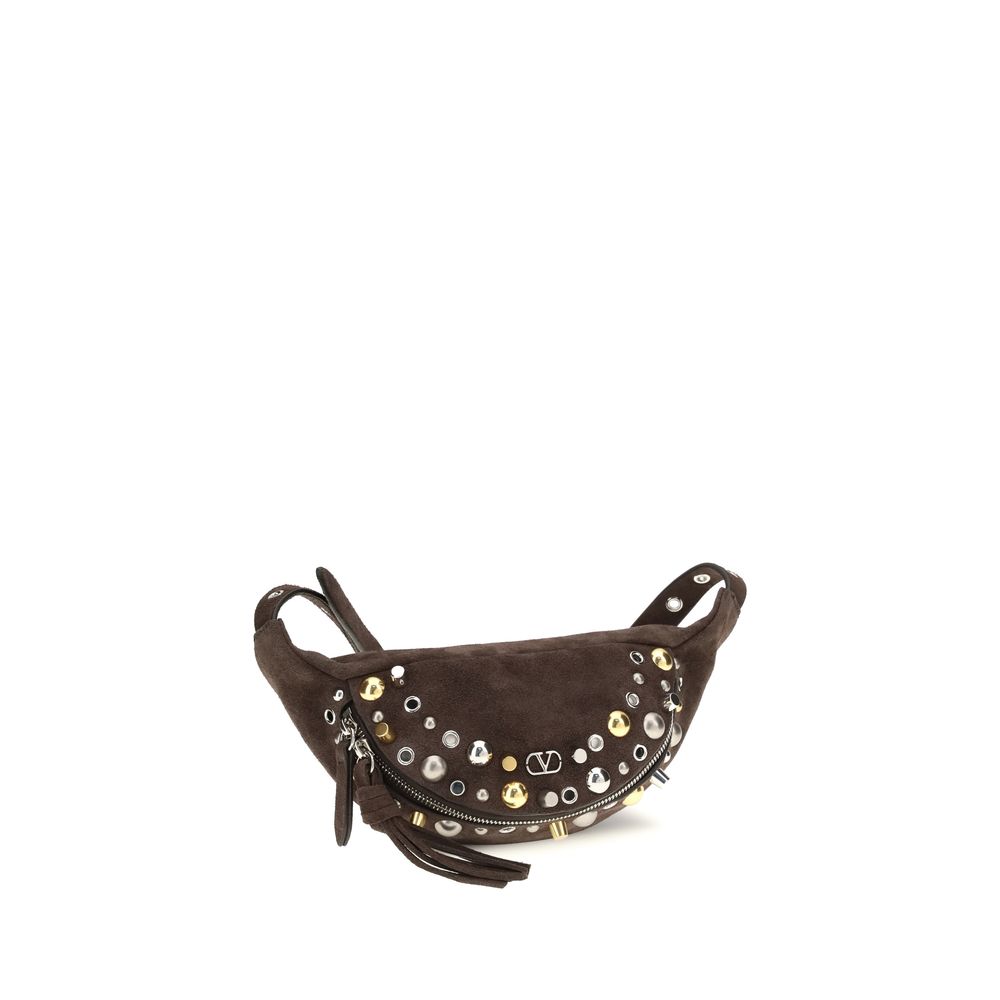 Valentino Garavani Braune Kalbsleder Bos Taurus Schultertasche