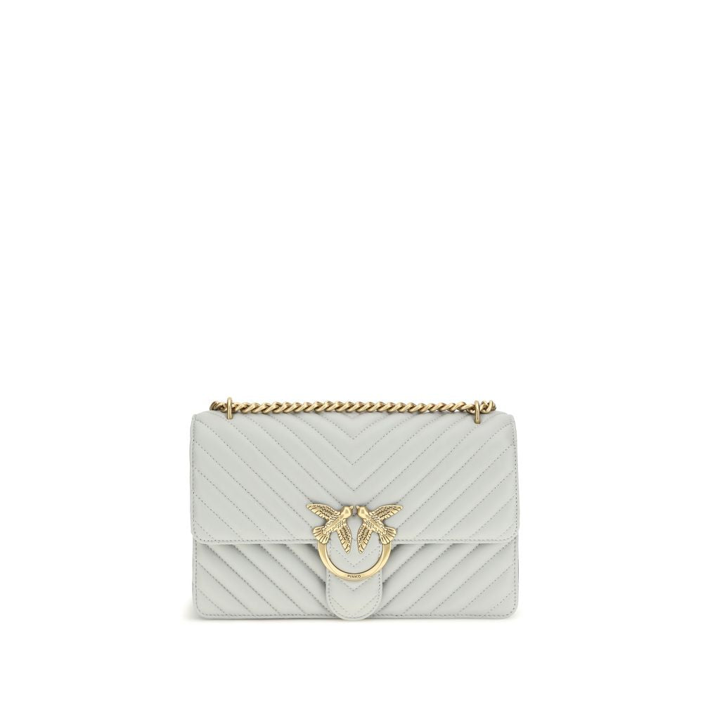 PINKO Graue Bos Taurus Kalbsleder Schultertasche
