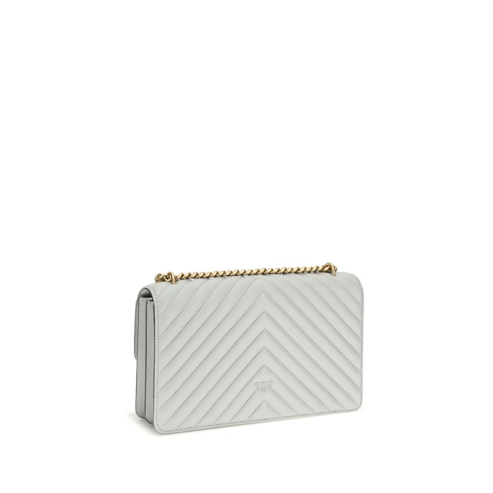 PINKO Graue Bos Taurus Kalbsleder Schultertasche