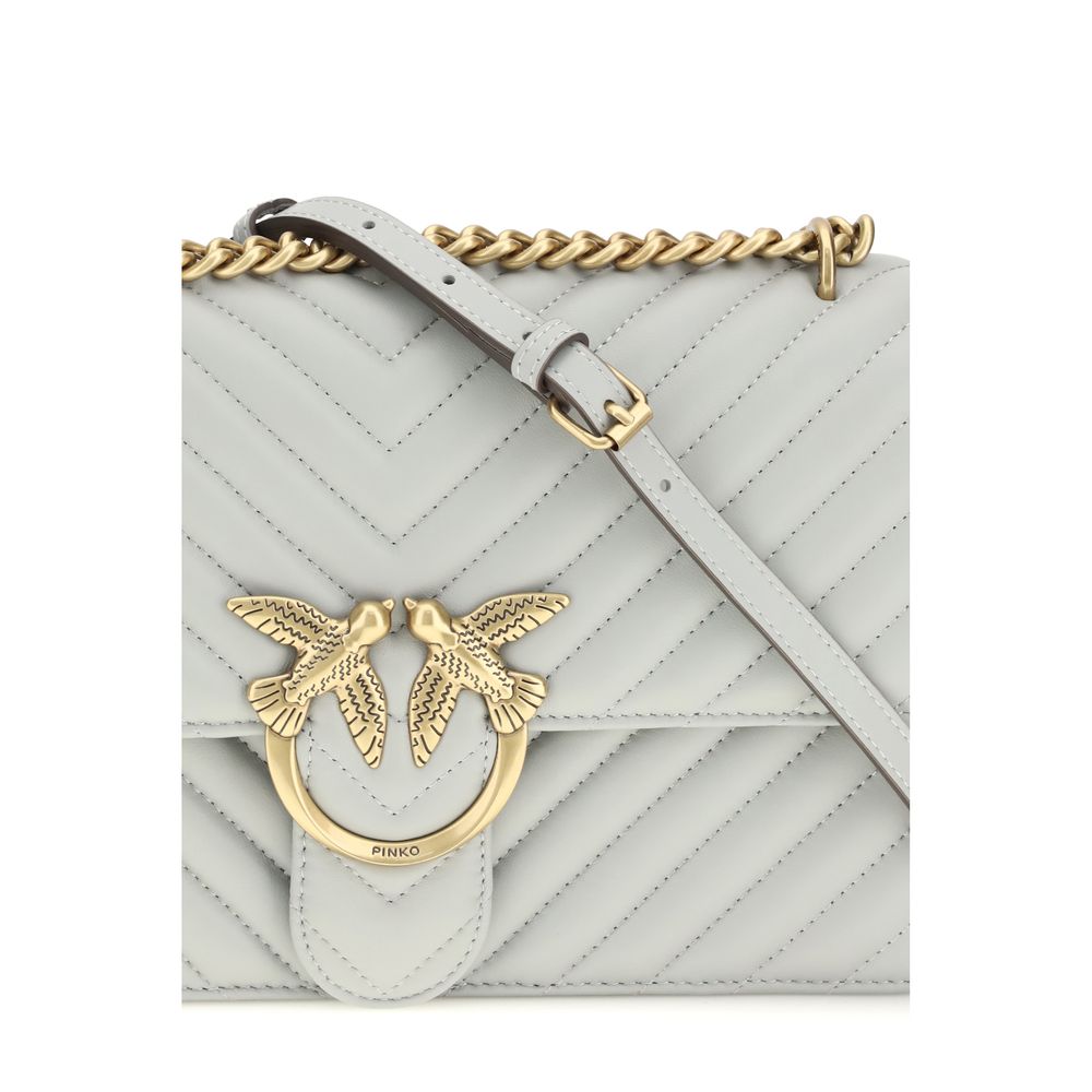 PINKO Graue Bos Taurus Kalbsleder Schultertasche