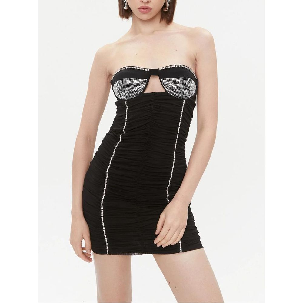 Patrizia Pepe Schwarzes Nylon-Freizeitkleid