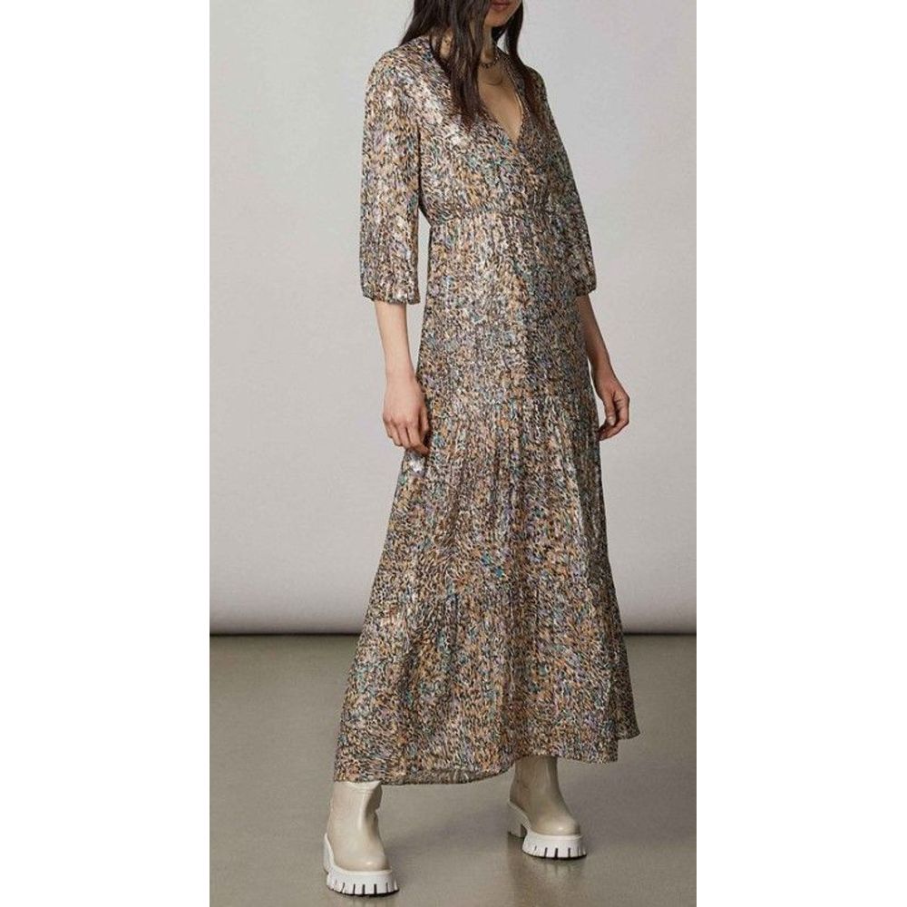 Patrizia Pepe Goldfarbenes Seidenkleid für die Freizeit