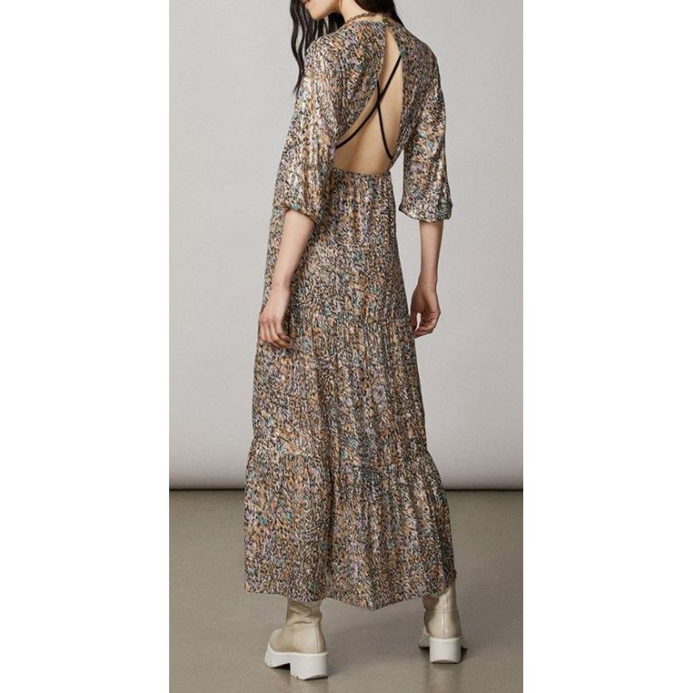 Patrizia Pepe Goldfarbenes Seidenkleid für die Freizeit