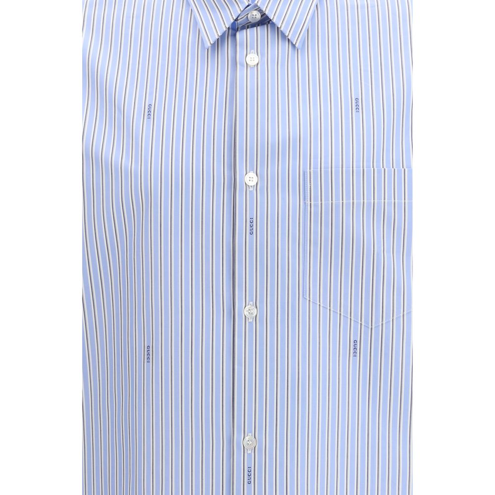 Gucci Blaues Baumwollhemd mit Muster