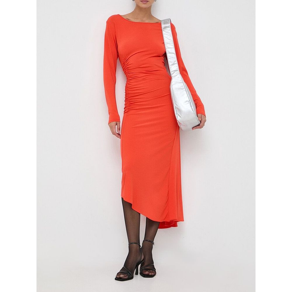Patrizia Pepe Orangefarbenes Freizeitkleid aus Acetat