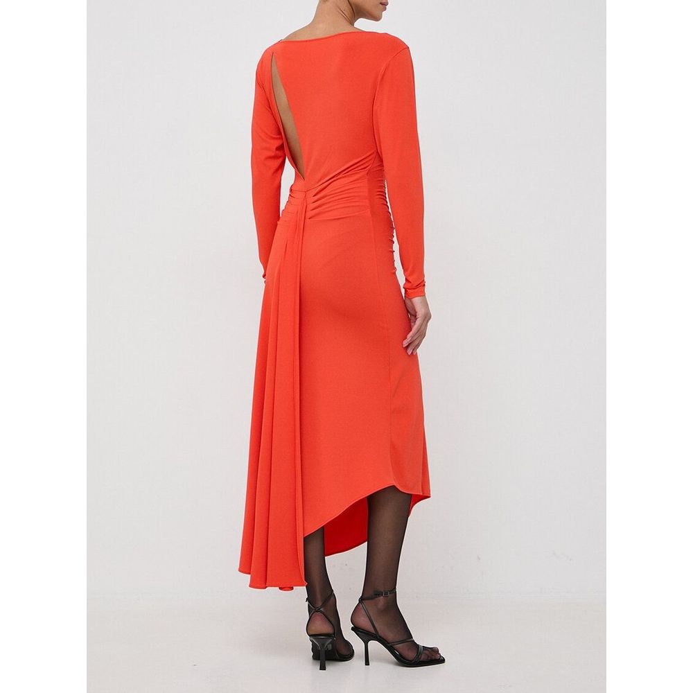 Patrizia Pepe Orangefarbenes Freizeitkleid aus Acetat