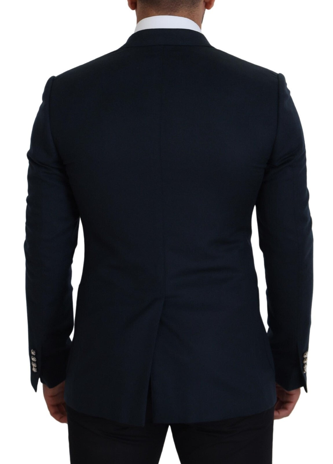 Dolce & Gabbana Blauer Zweireihiger Formaler Mantel-Blazer
