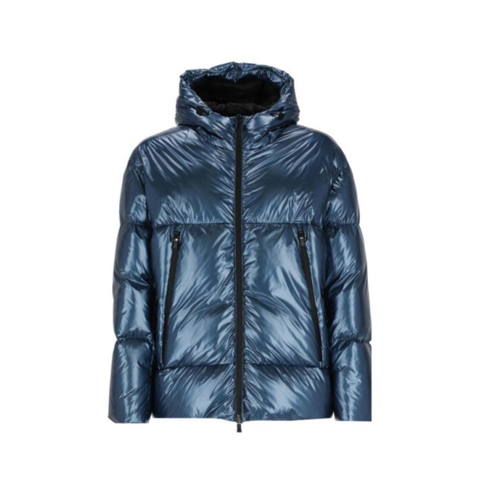 Herno Blaue Polyamid-Jacke in voller Länge