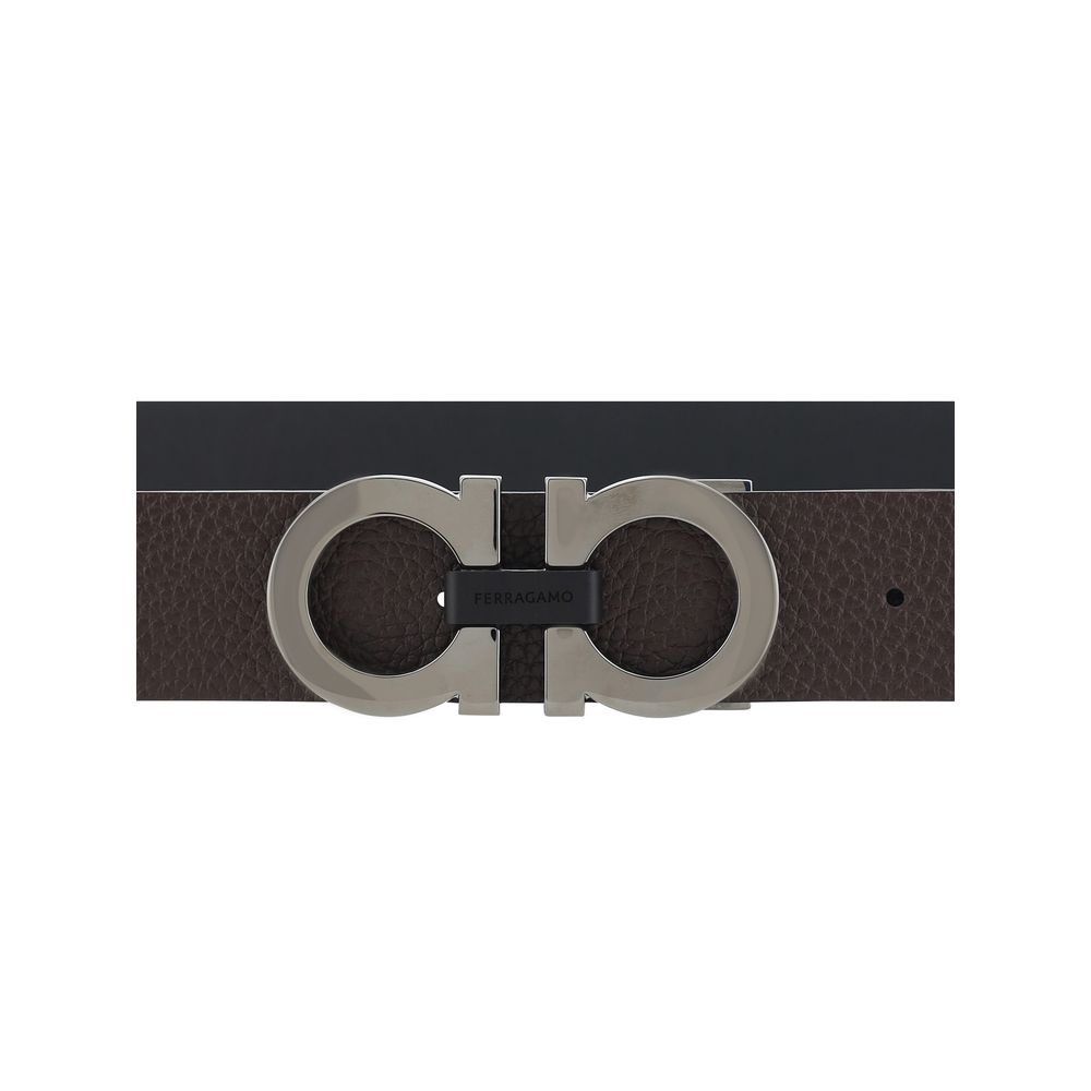 Ferragamo Schwarzer Kalbsleder Bos Taurus Regular Gürtel
