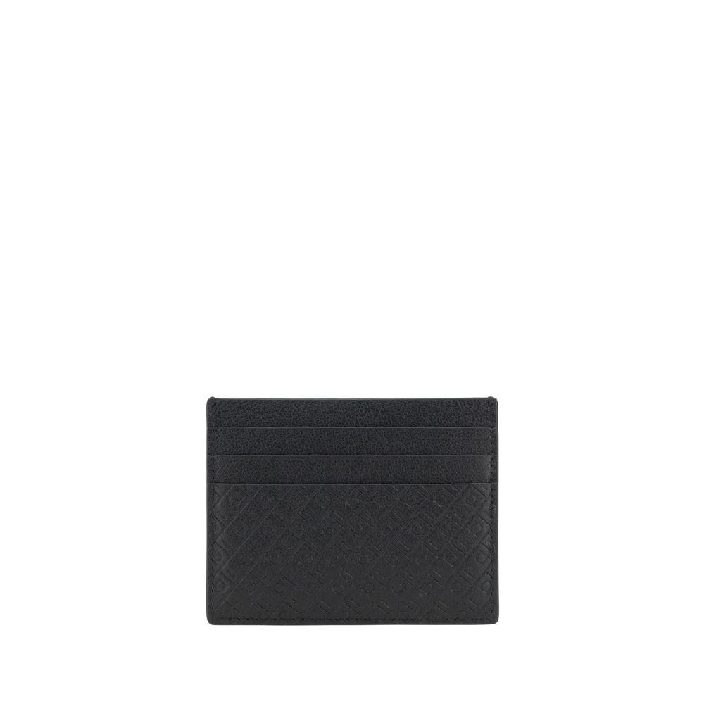 Ferragamo Schwarzes Kalbsleder Bos Taurus Portemonnaie