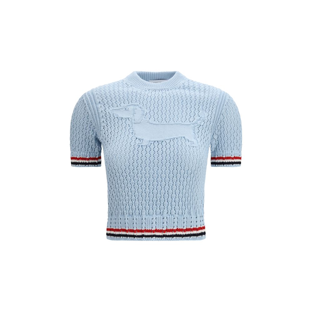 Thom Browne Blaues Baumwoll-T-Shirt