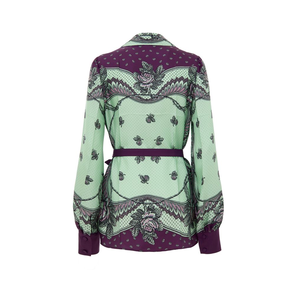 Gucci Grünes Seidenhemd mit Muster