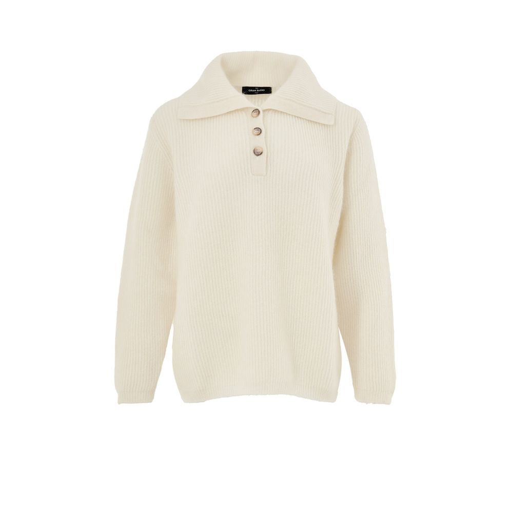 Gran Sasso Weißes Woll-Poloshirt