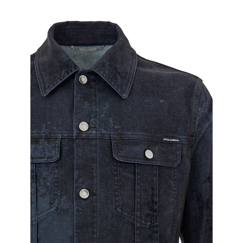 Dolce & Gabbana Graue Jeansjacke aus Baumwolle