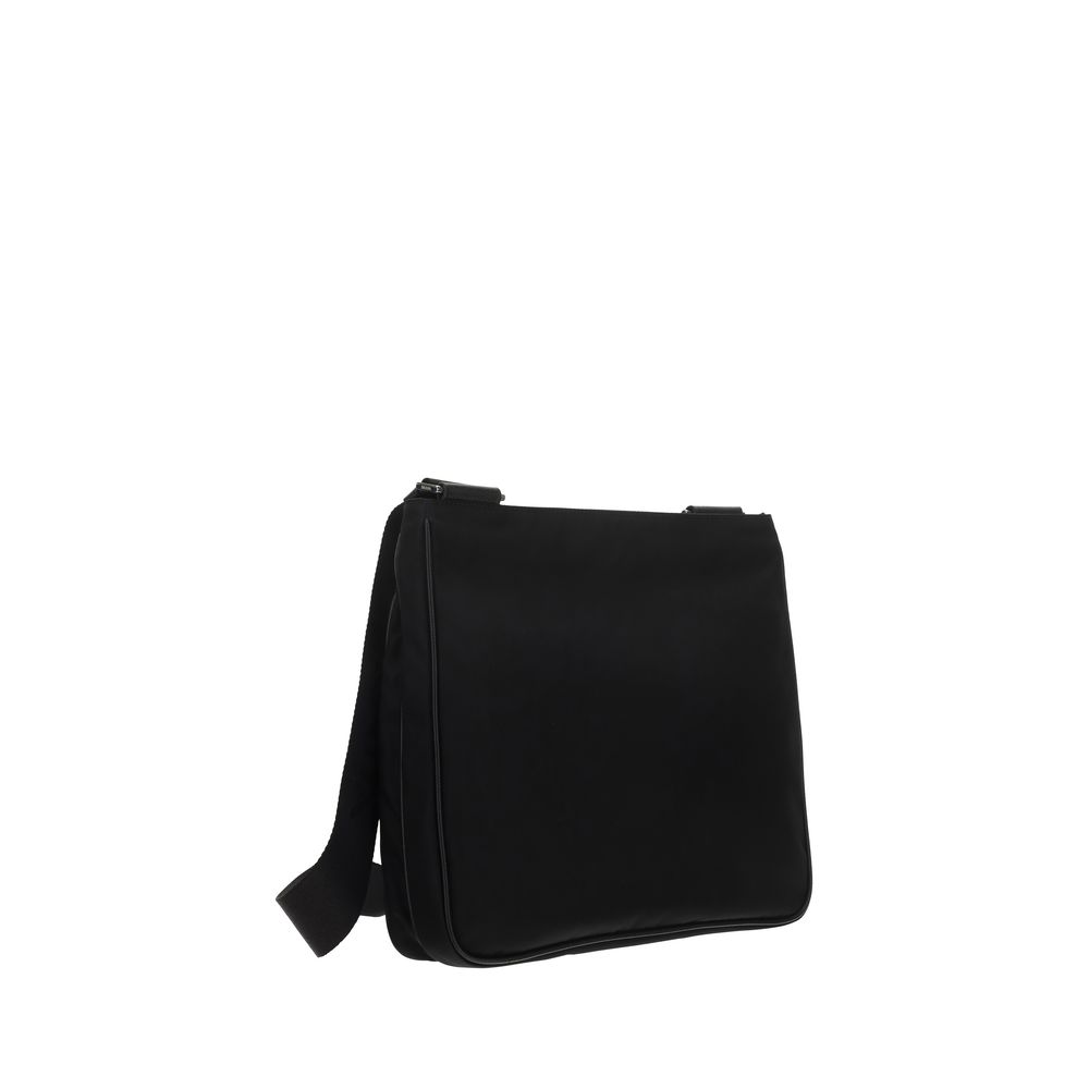 Prada Schwarze Bos Taurus Kalbsleder Schultertasche