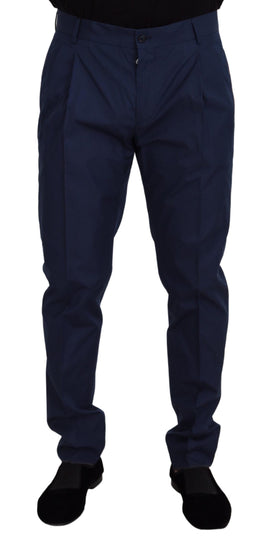 Dolce & Gabbana Blaue Baumwoll-Anzughose