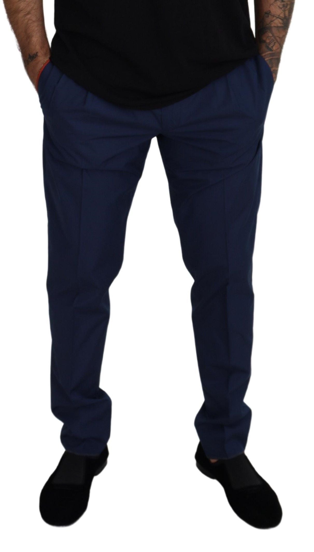 Dolce & Gabbana Blaue Baumwoll-Anzughose