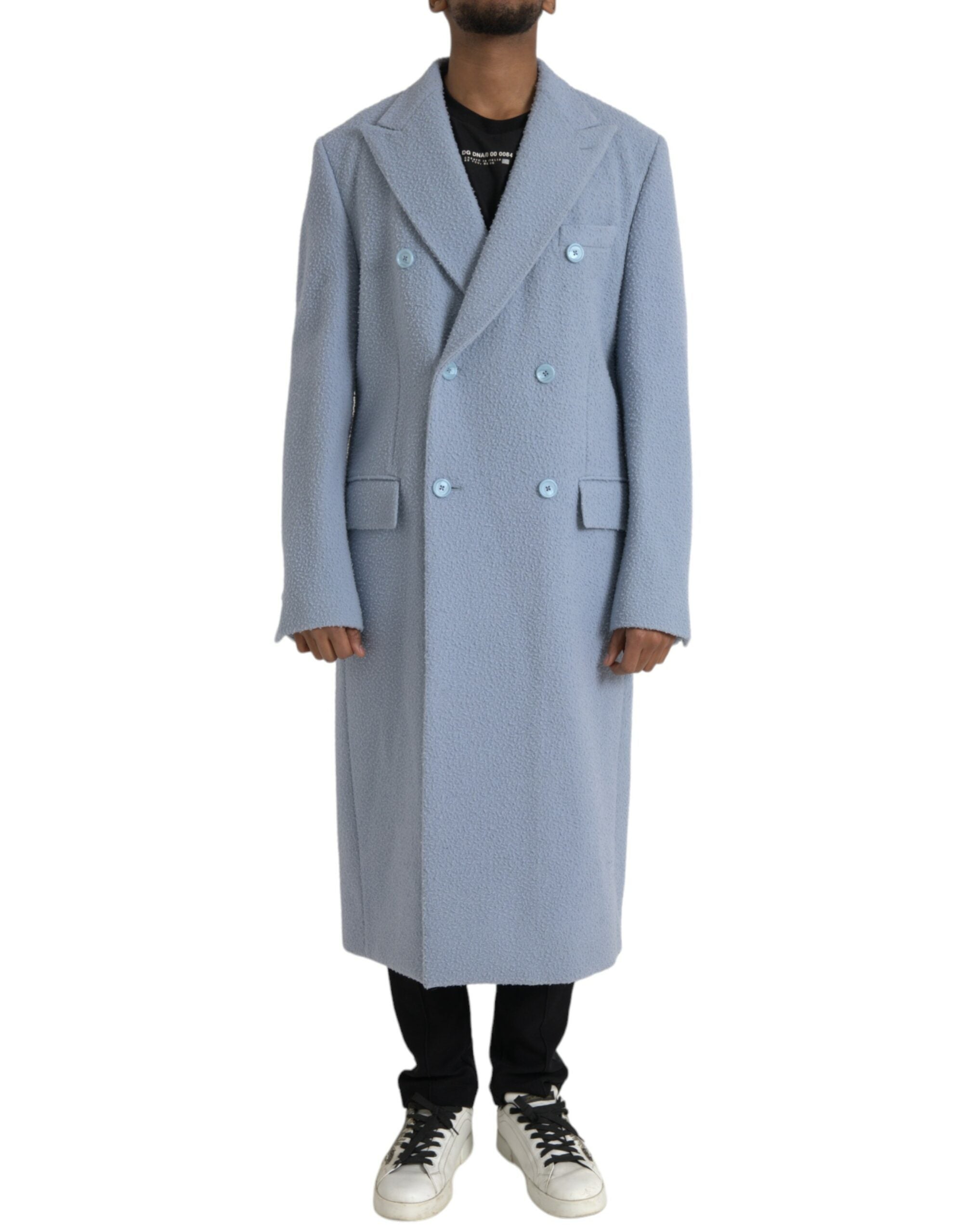 Dolce & Gabbana Blauer Trenchcoat aus Kaschmir
