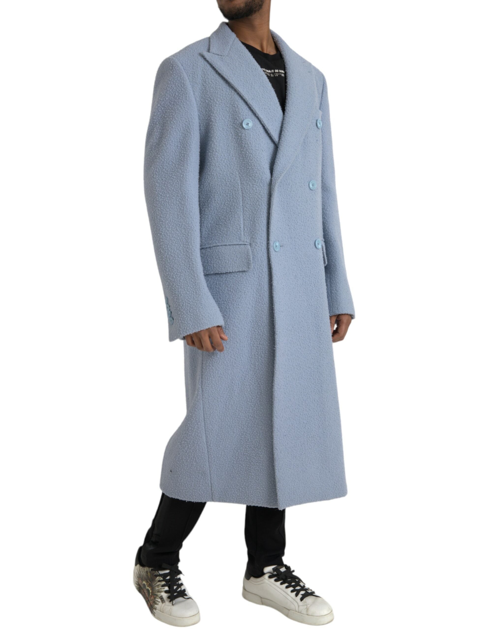 Dolce & Gabbana Blauer Trenchcoat aus Kaschmir