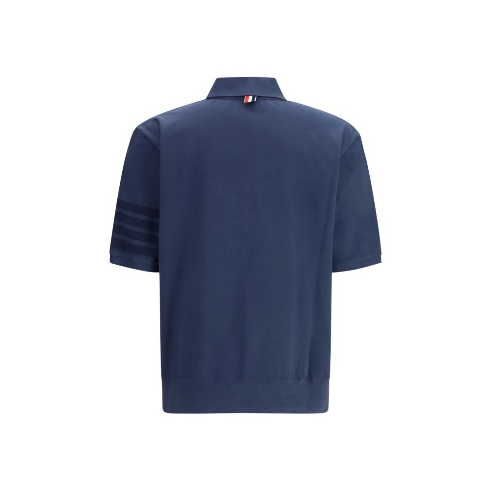 Thom Browne Blaues Baumwoll-Polohemd