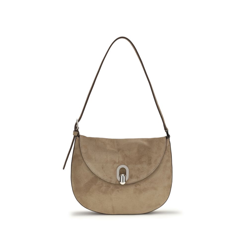 Savette Beige Kalbsleder Bos Taurus Schultertasche