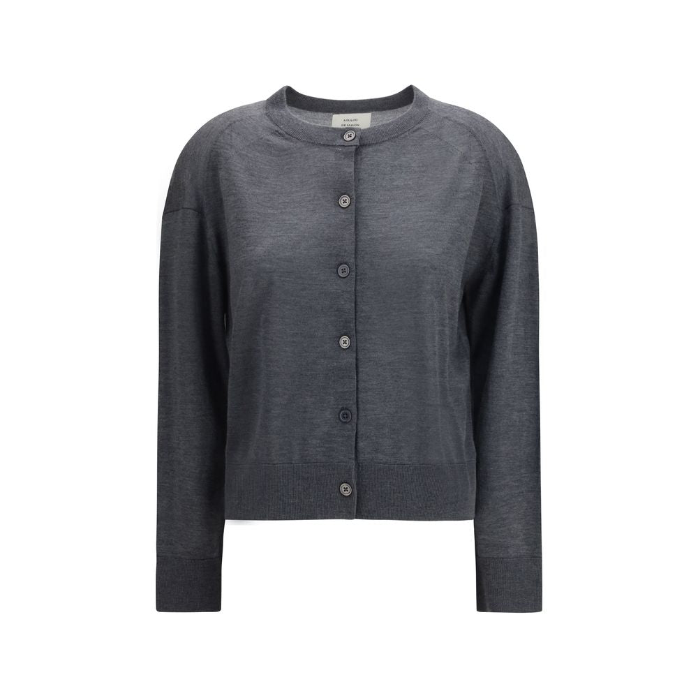 Loulou De Saison Grauer Kaschmir-Strickjacke