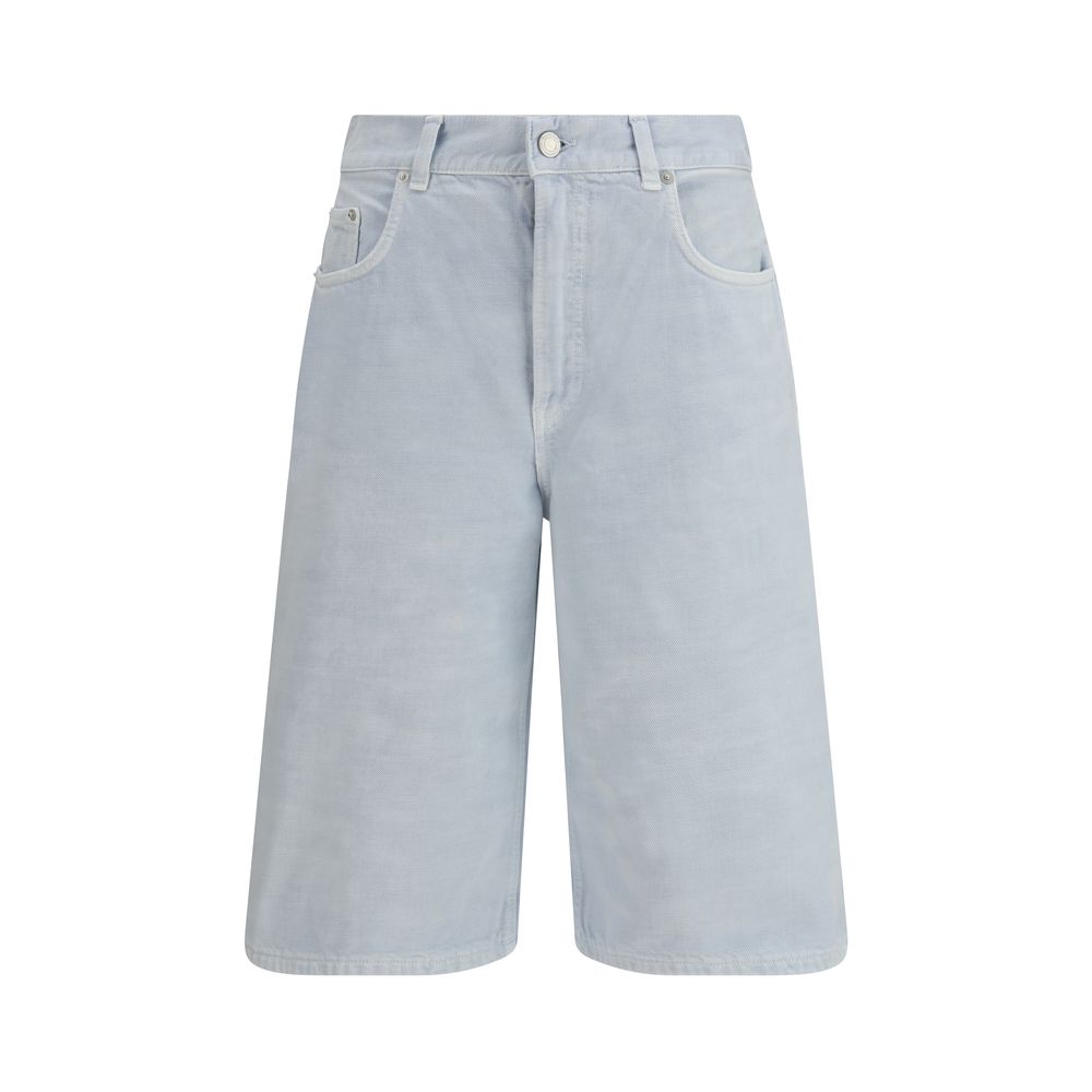Haikure Blaue Baumwoll-Bermudashorts