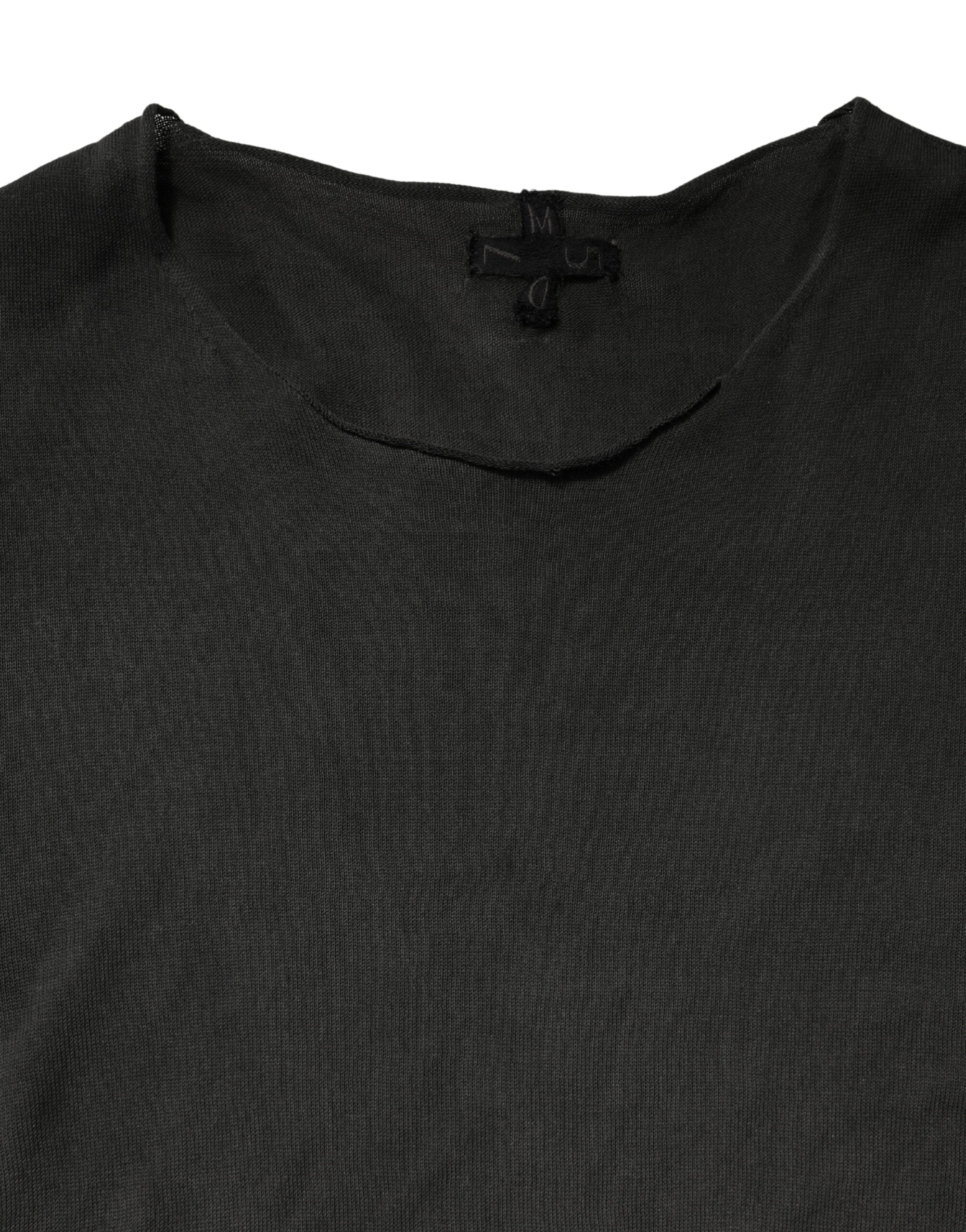 Dolce & Gabbana Pullover Schwarz Baumwolle Rundhalsausschnitt Sweatshirt