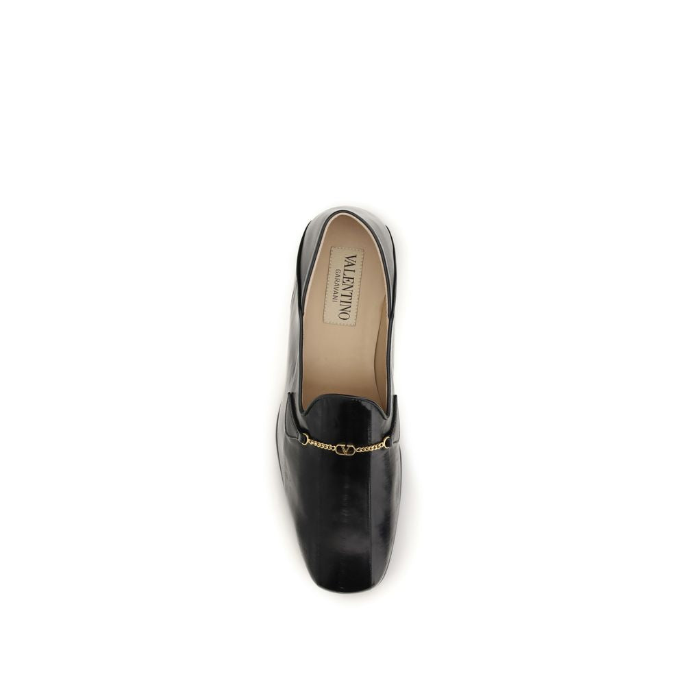 Valentino Garavani Schwarze "Bos Taurus" Kalbsleder Loafer zum Hineinschlüpfen