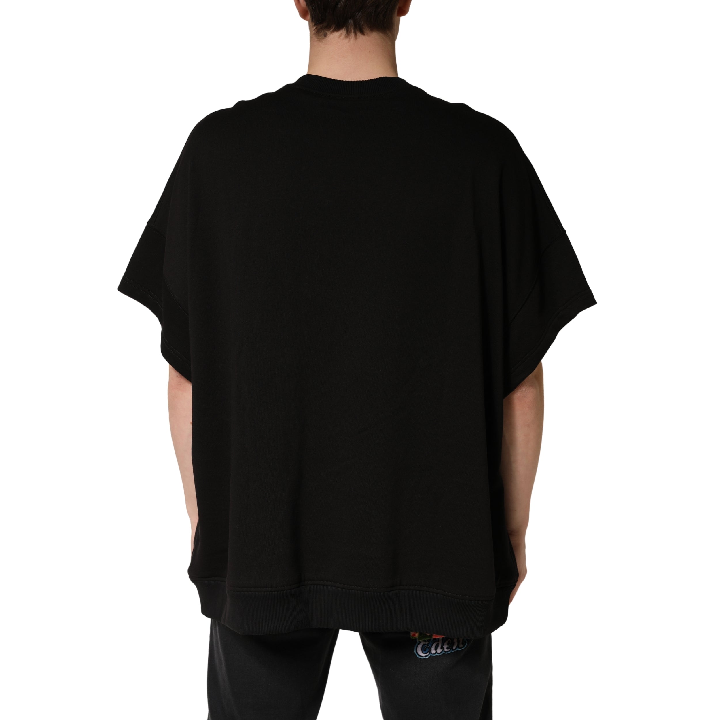 Dolce & Gabbana Schwarzes Baumwoll-T-Shirt mit Rundhalsausschnitt und kurzen Ärmeln
