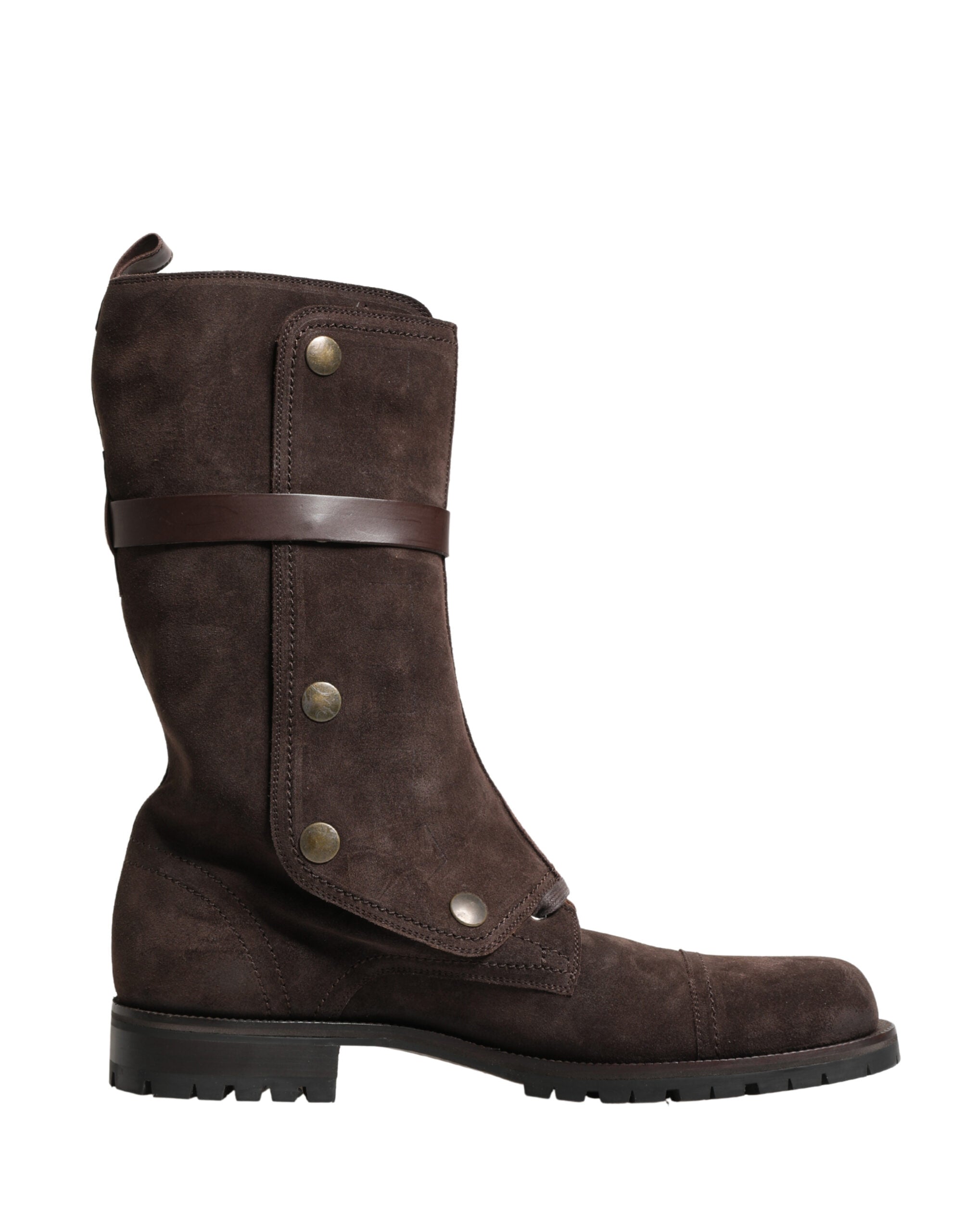 Dolce & Gabbana Braune Wildleder-Stiefeletten im Combat-Stil