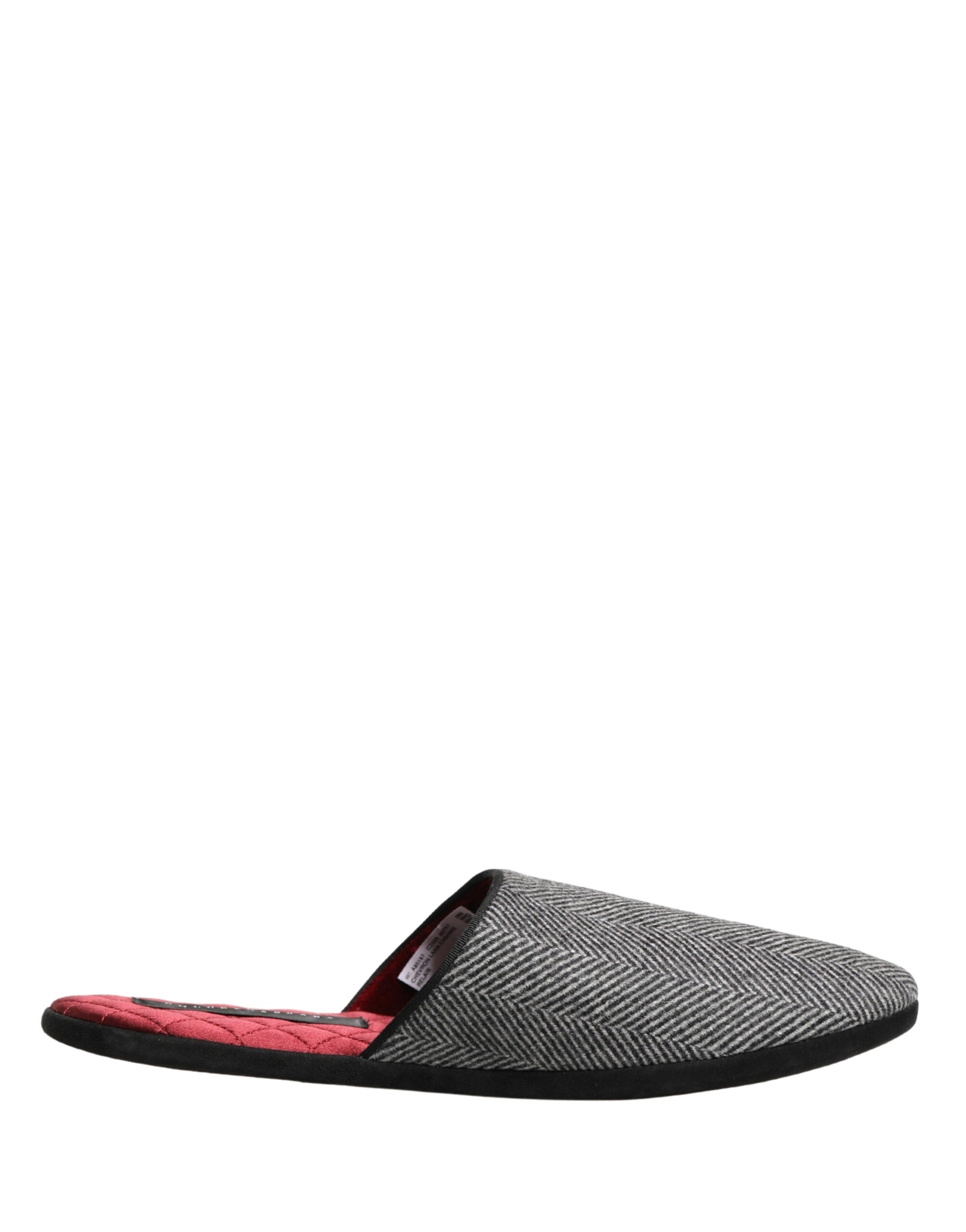 Dolce & Gabbana Graue Fischgräten-Kaschmir-Slipper Schuhe