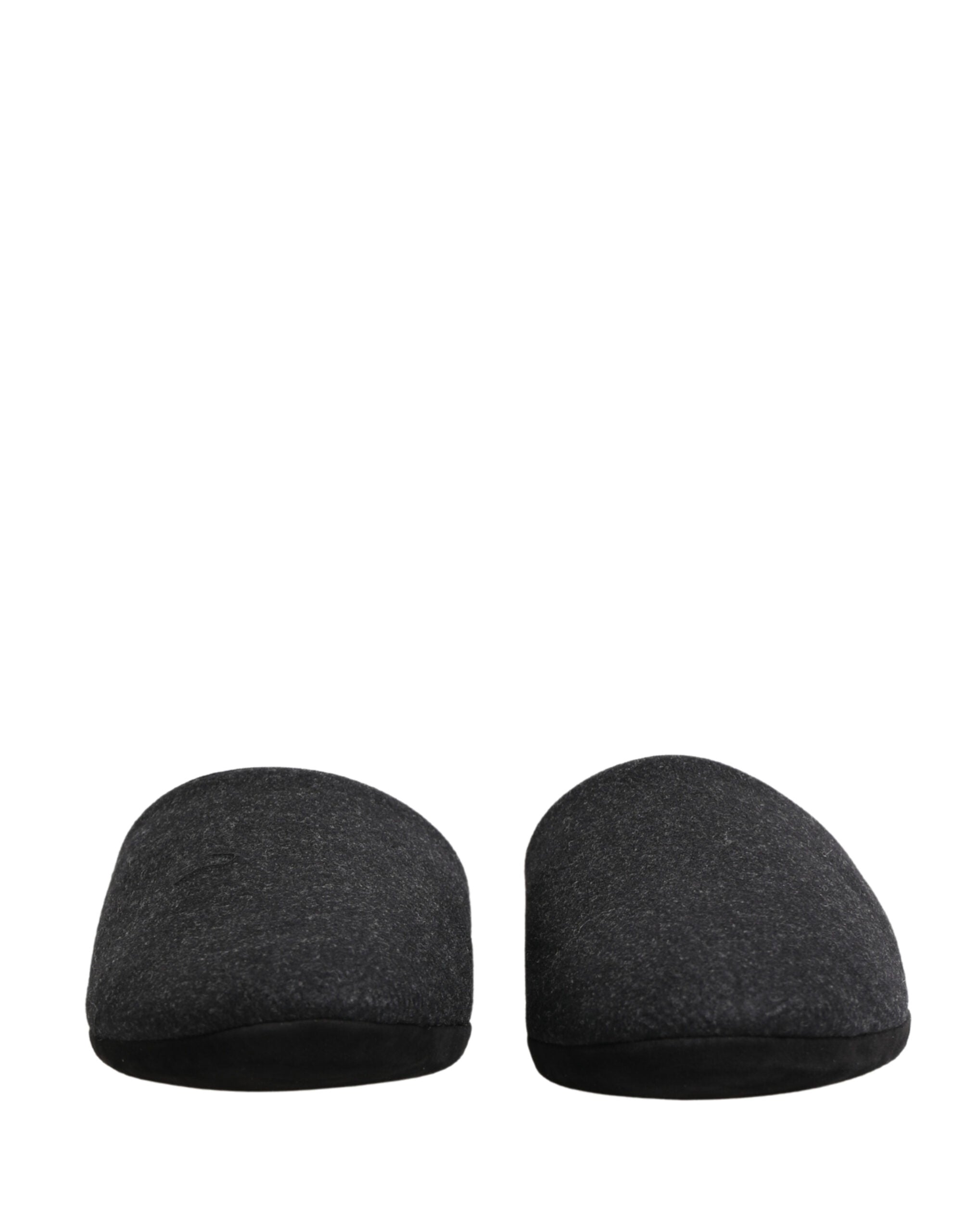 Dolce & Gabbana Anthrazit Woll-Kaschmir Stepp-Slipper