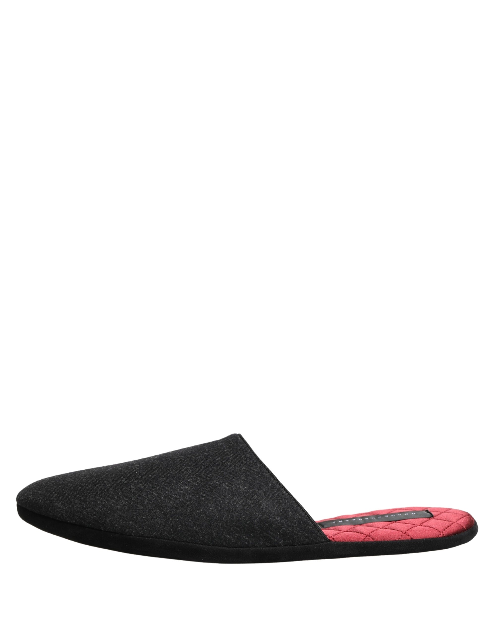 Dolce & Gabbana Anthrazit Woll-Kaschmir Stepp-Slipper