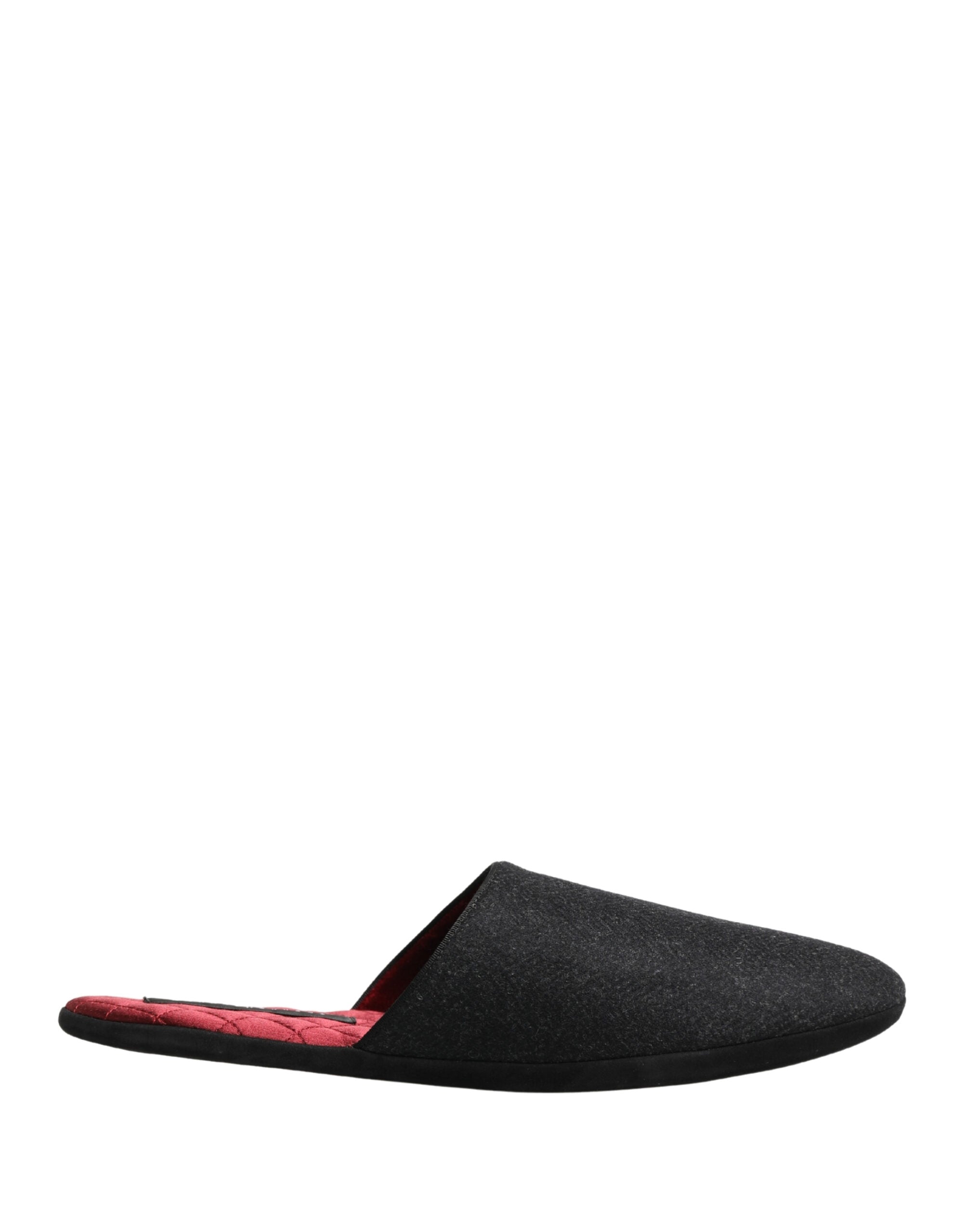 Dolce & Gabbana Anthrazit Woll-Kaschmir Stepp-Slipper