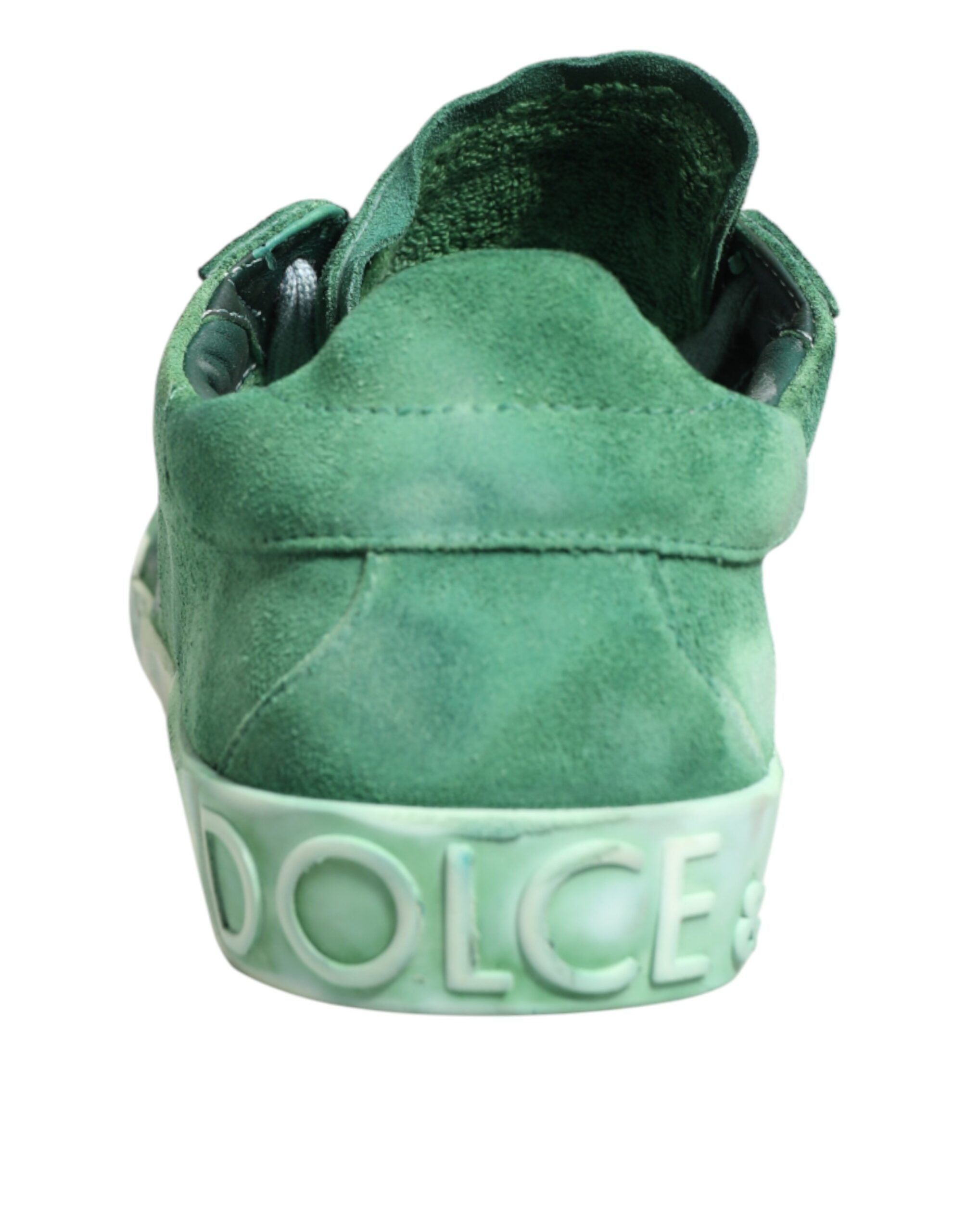 Dolce & Gabbana Grüne Wildleder-Sneaker mit DG-Logo-Sohle, Low-Top