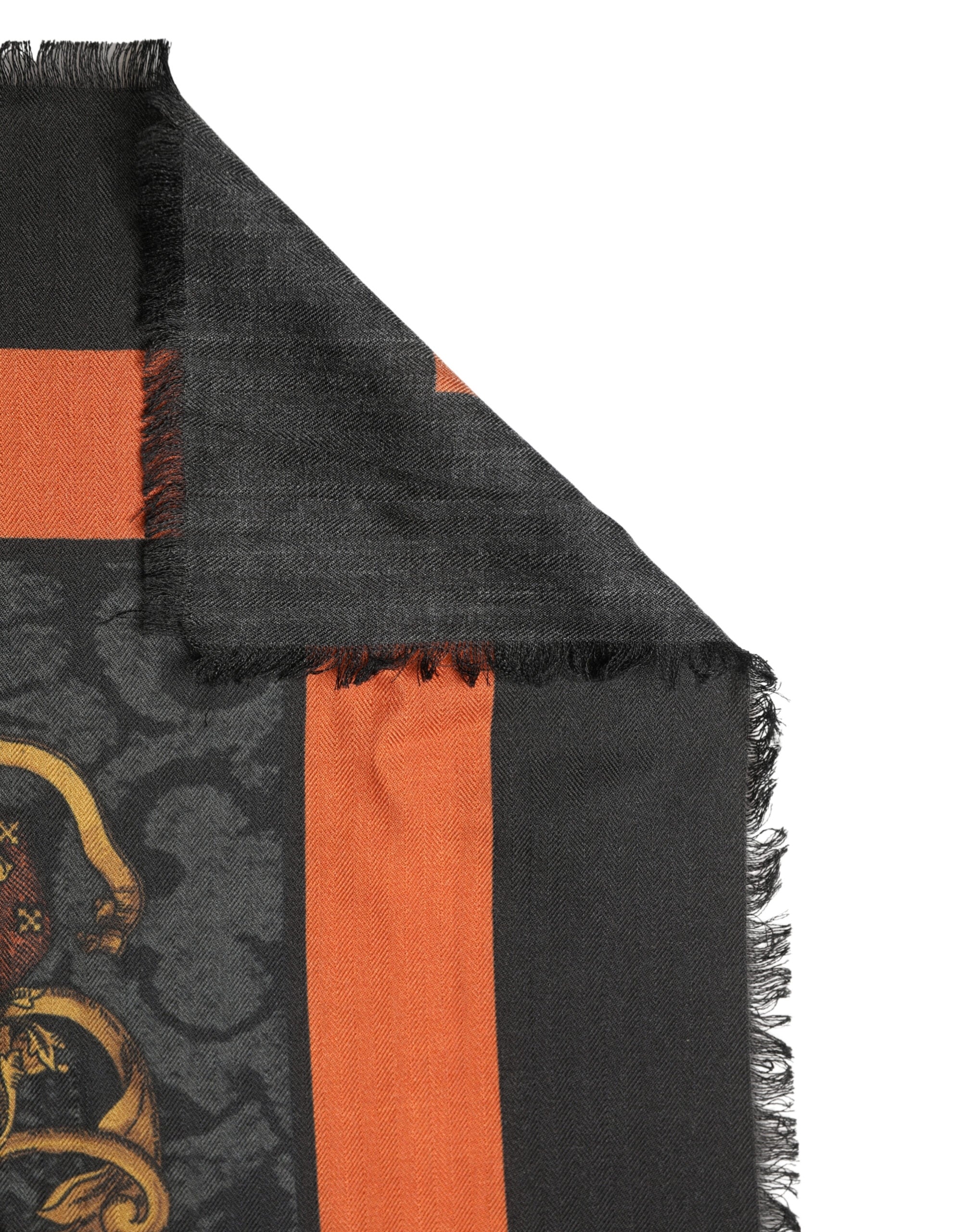 Dolce & Gabbana Mehrfarbiger Schal aus Kaschmir mit Wappen-Print, 272 cm x 132 cm