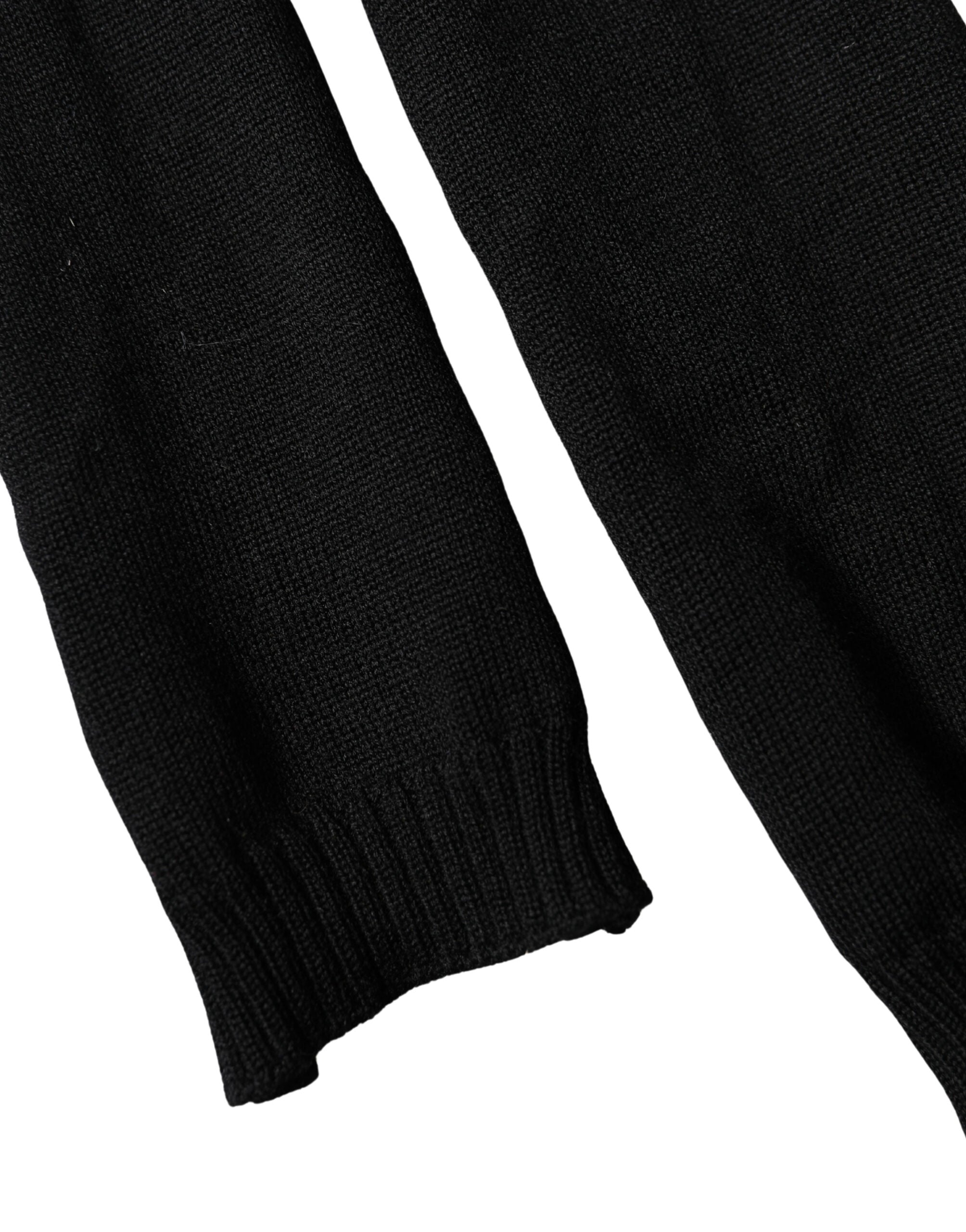 Dolce & Gabbana Schwarzer Wollschal Gestrickt 259cm x 17cm Herrenschal