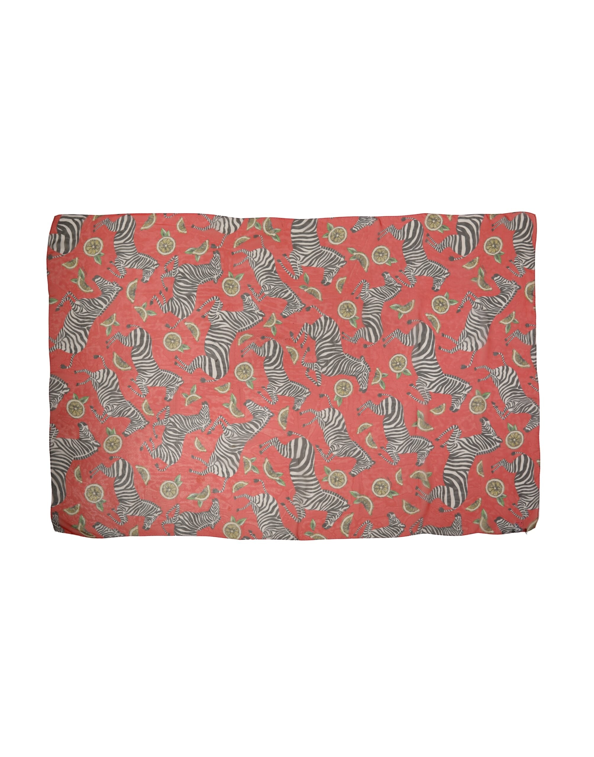 Dolce & Gabbana Roter Schal aus Seide im Zebra-Print, Wickeloptik, 200cm x 132cm