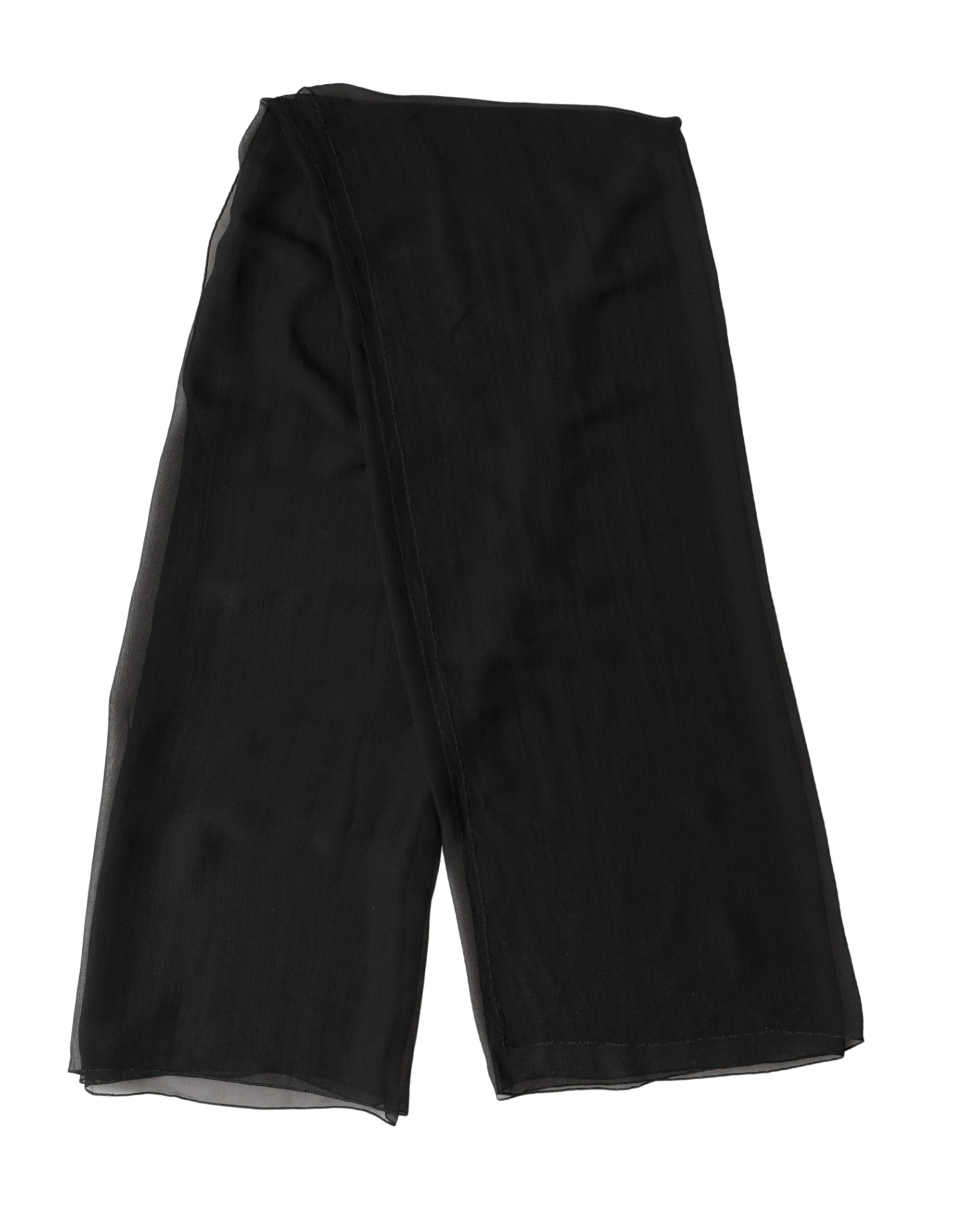 Dolce & Gabbana Schwarzer Seiden-Nackenwickel-Schal Stola 167cm x 126cm
