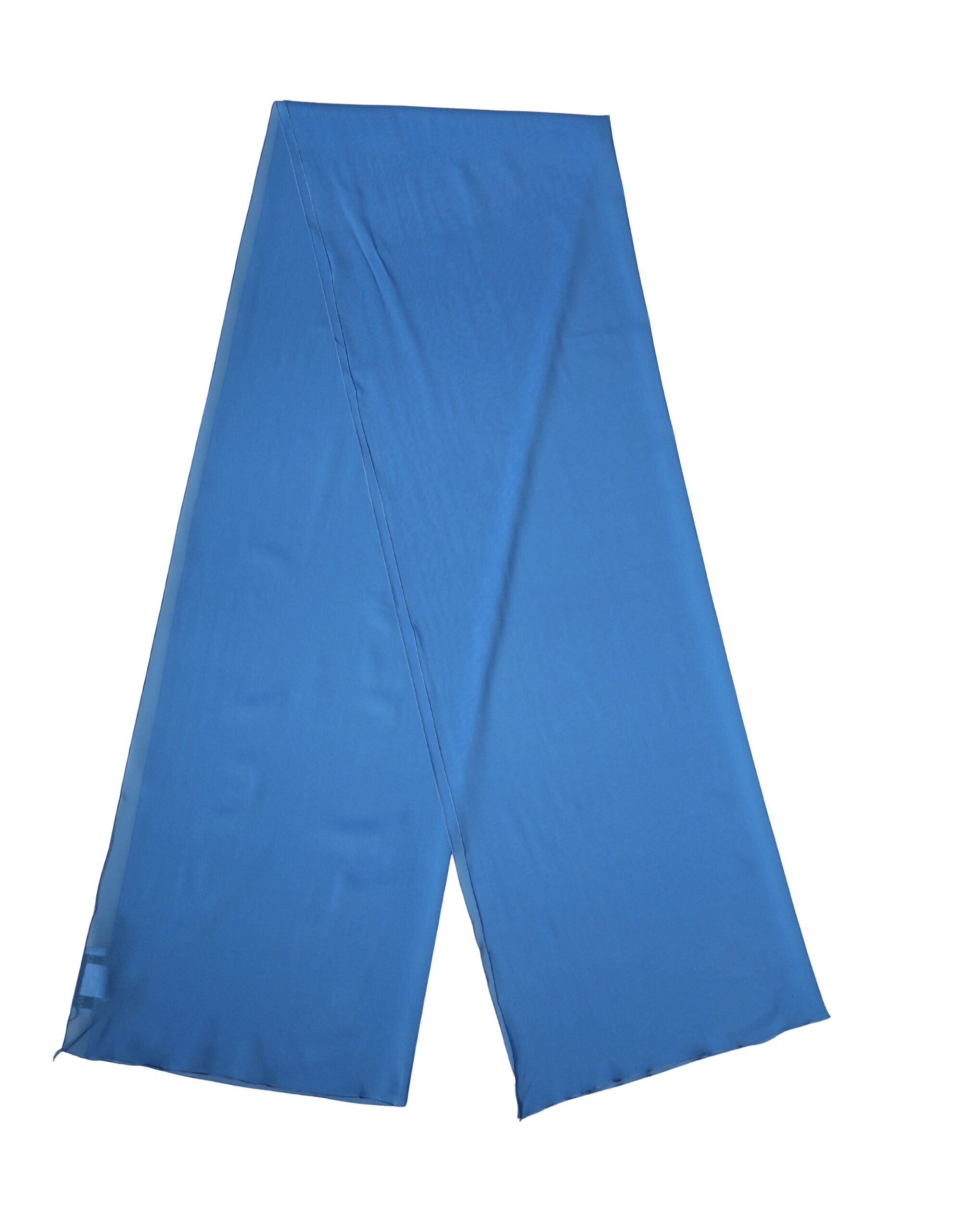 Dolce & Gabbana Blauer Seiden-Nackenschal Stola 200cm x 64cm Schal