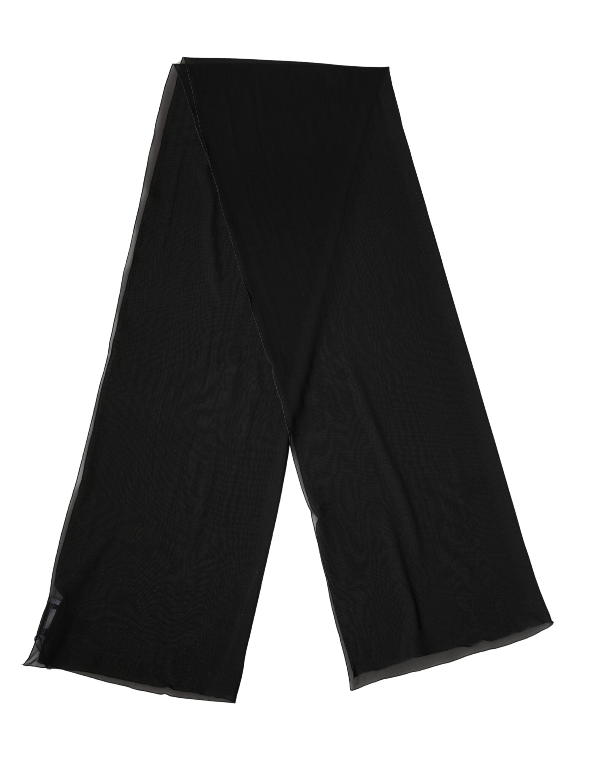 Dolce & Gabbana Schwarzer Seiden-Schal Stola 200cm x 64cm